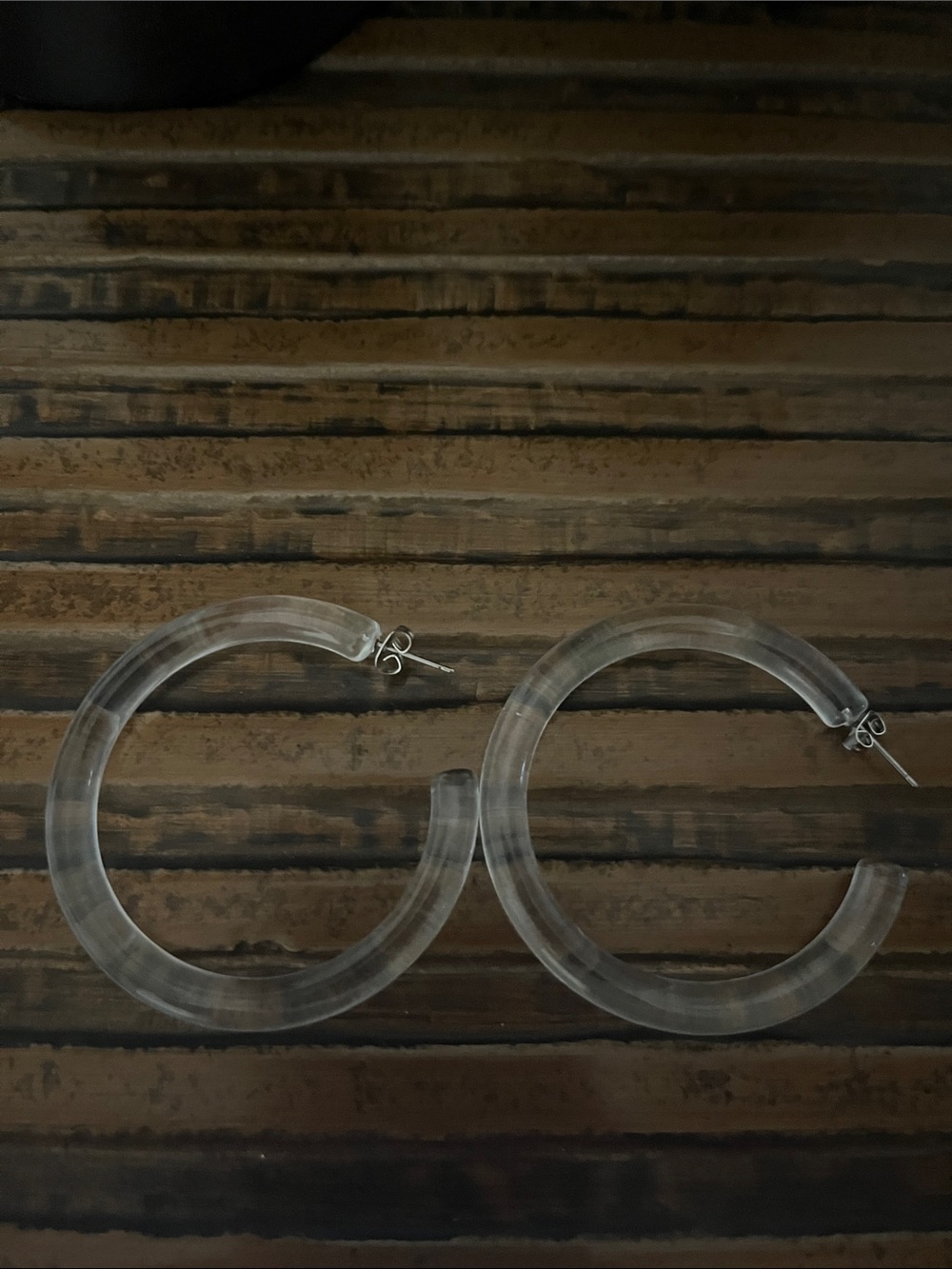 Clear Acrylic Hoop Earrings -